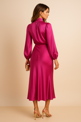 Julien – Casual Satin Womens Midi Dress