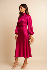 Julien – Casual Satin Womens Midi Dress