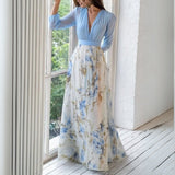 Abrile – Floral Neckline Maxi Dress For Women