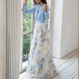 Abrile – Floral Neckline Maxi Dress For Women