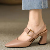 Clairenne – Slingback Mary Jane med blokhæl