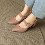 Clairenne – Slingback Mary Jane med blokhæl