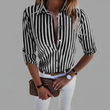 Selmora - Striped Button Front Shirt