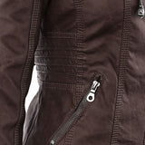 Ardena - Womens Weatherproof Faux Leather Jacket With Hood