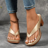 Clarine – Elegant Low Heel Flip Flop Sandals Women