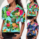Solvierra - Womens Leaf Print Summer Shirt