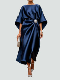 Amarielle – Elegant Draped Women Dress With Jewel Detail