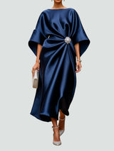 Amarielle – Elegant Draped Women Dress With Jewel Detail