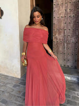 Tolinda - One Shoulder Mesh Maxi Dress