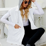 Kyverra - Womens Hooded Denim Waistcoat With Distressed Look