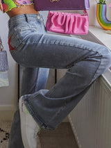 Marelie - High Waist Flared Jeans With Star Appliqué