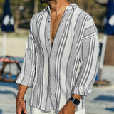 Montherra - Striped Linen Shirt For Men