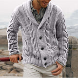 Elricson – Chunky Knit Cardigan with Shawl Collar for Men