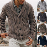 Elricson – Chunky Knit Cardigan with Shawl Collar for Men