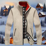 Thoran – Men’s Zip Sweater with Checked Lining
