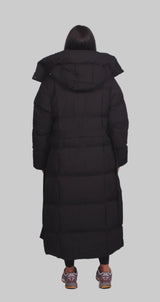 Selvine – Long Belted Puffer Coat for Women