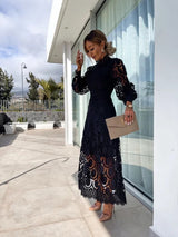 Nisha - Elegant Lace Midi Dress