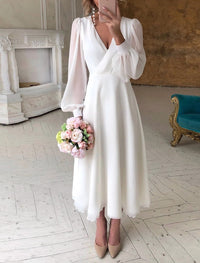 Bridget – Classic Long Sleeve Flowing Bridal Dress