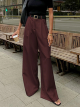 Maren | Pantaloni Donna | Gamba Larga Unita Senza Cintura