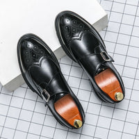 Men's Oxford Monk Strap Wingtip Brogue Shoes – Formal Style