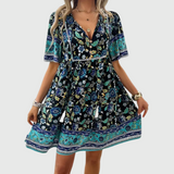 Lioraine – Floral V-Neck Mini Dress