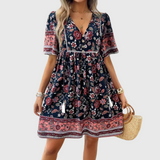 Lioraine – Floral V-Neck Mini Dress