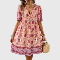 Lioraine – Floral V-Neck Mini Dress