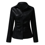 Aurelia - Leather Long Sleeve Blouse