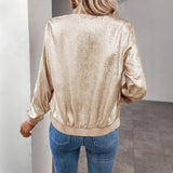 Lisandra - Womens Shiny Bomber Jacket
