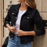 Velmirah - Giacca di jeans da donna con taglio moderno e tasche