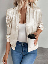 Almira - Shiny Womens Bomber Jacket With Zip