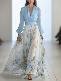 Arista – Floral Chiffon Maxi Dress Women