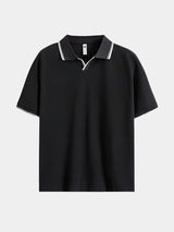 Robin – Mens V Neck Polo Shirt With Contrast Trim