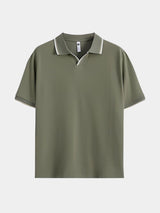 Robin – Mens V Neck Polo Shirt With Contrast Trim