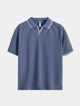 Robin – Mens V Neck Polo Shirt With Contrast Trim