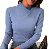 Lucienne – Top casual da donna a maniche lunghe blu