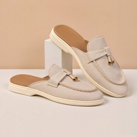 Elodie – Womens Solid Toe Slip On Flat Sandals