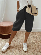 Cantryn - Linen Cropped Drawstring Trousers