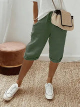 Cantryn - Linen Cropped Drawstring Trousers