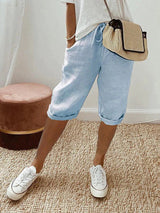 Cantryn - Linen Cropped Drawstring Trousers