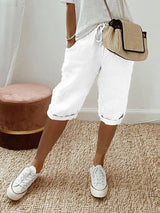 Cantryn - Linen Cropped Drawstring Trousers