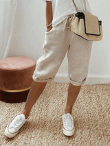 Cantryn - Linen Cropped Drawstring Trousers