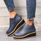 Avrielle – Womens Platform Ankle Boots With Zip