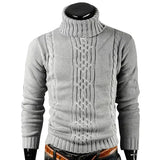 Corvan – Men’s High Neck Cable Knit Sweater