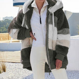 Faylura – Women’s Soft Plush Fluffy Hooded Cardigan