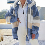 Faylura – Women’s Soft Plush Fluffy Hooded Cardigan