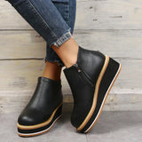 Avrielle – Womens Platform Ankle Boots With Zip