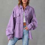 Ismeriah - Womens Oversized Cotton Denim Jacket