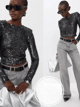 Alessia - Sequin Cropped Top
