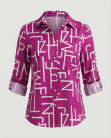 Maribel - Blusa da donna con collo a risvolto
